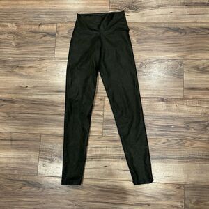 Aerie Offline Leggings Green Textured Gym Lounge Activewear Size XS